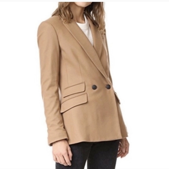 Rag & Bone Duke Double Breasted Wool Blend Blazer Size 0 Camel - Picture 3 of 11